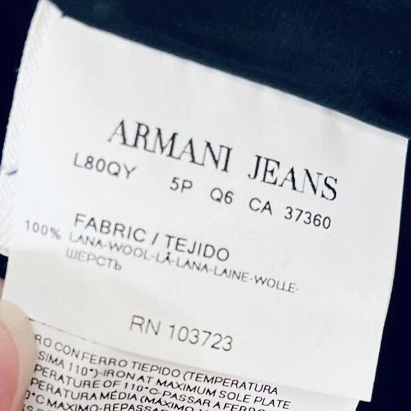 Armani Jeans Peacoat Men’s Small Navy Blue Wool 30th Anniversary Tweed Jacket - Picture 16 of 16